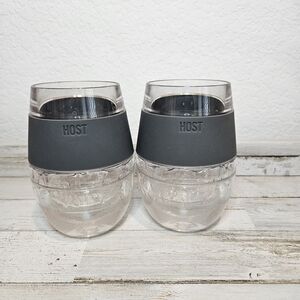 Host Dual-Tone Freeze Wine Tumblers - Clear and Gray